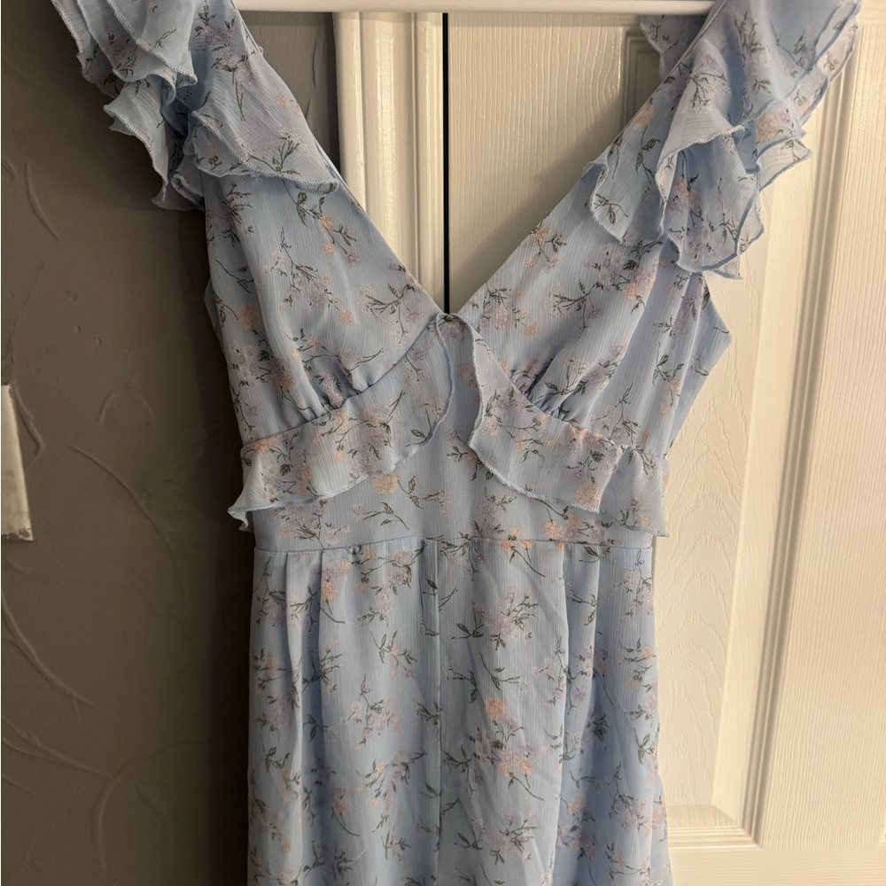 Floral Blue Romper